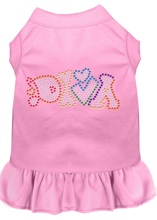 Technicolor Diva Rhinestone Pet Dress Light Pink XS